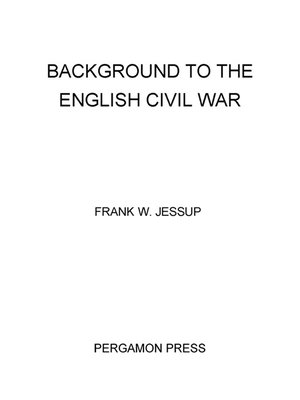 cover image of Background to the English Civil War